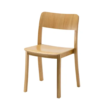 White Oak Solid Wood Frame Curved Wood Seat Board Backrest Furniture Wooden Dining Chair