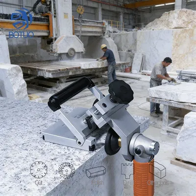 Polishing Auxiliary Base Machine for Stone Marble Granite 90 and 45-Degree Edge Joint Wet Pneumatic Sander Polisher Grinder.