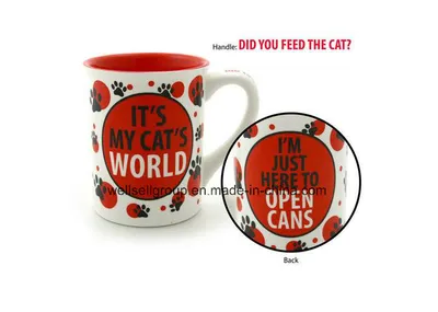 Cat Lover Stoneware Coffee Mugs Cups (CPBZ-4008)