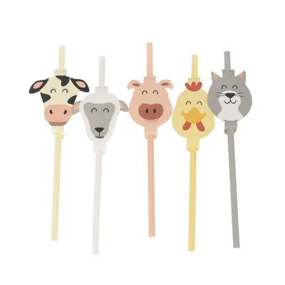 Fun and Colorful Animal Straws for Children's Parties