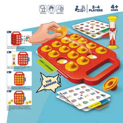 Match Memory Flip Chess Party Game, Brain Training Educational Toy for 2-4 Kids Ages 4 and up