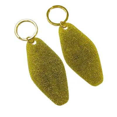 Custom Vintage Hotel Keychains Hotel Room Keychain Transparent Glitter Motel Acrylic Keychain