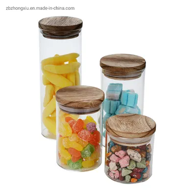 Heat Resistant Glass Storage Jar with Wooden Lid