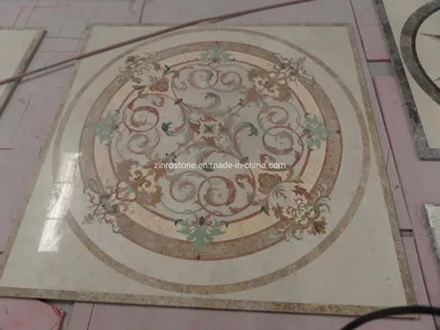 Marble Stone Tile Water Jet Pattern for Interior Flooring Decoration