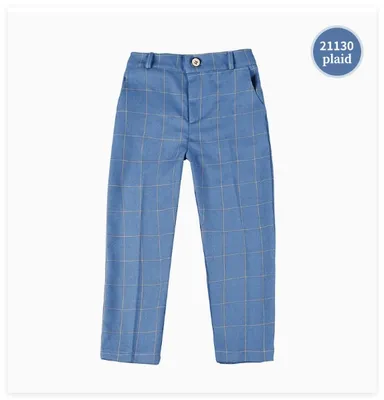 British Style Kids' School Suit Trousers Solid Plaid Decoration Design Uniform Pants