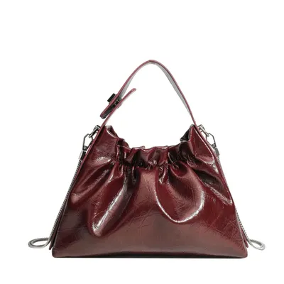 Fashion Pleated Cloud Bag Women Bucket Bag Ladies Purse Female Handbag with 2 Straps
