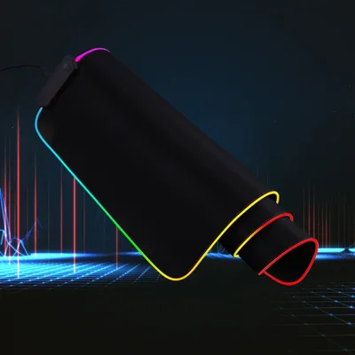 RGB Gaming Mouse Pad, Large Extended LED Mouse Pad, Waterproof Surface RGB Mouse Pad, Non-Slip Rubber Base Gaming Mouse Pad for Game