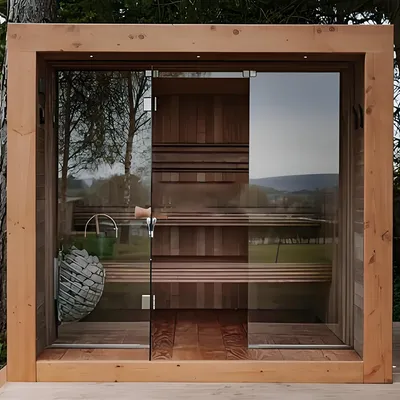 Custom Triunity Prefab Sauna 4 Person Traditional Dry Sauna Kit Outdoor Cube Square Sauna Room for Finnish Projects