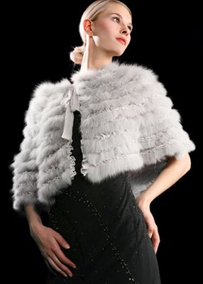 Fox Fur with Real Silk Shawl (C-001)