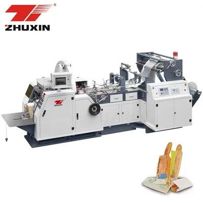 Automatic High Speed V Sharp Bottom Brown Kraft Craft Food Bread Shopping Kfc Paper Carry Bag Making Machine Price