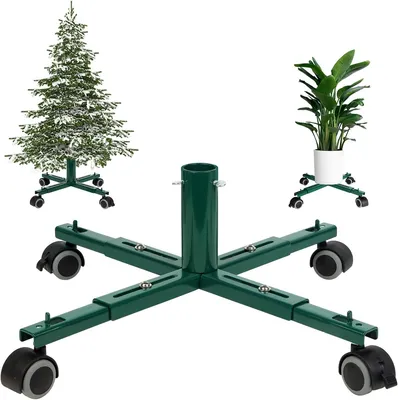 7.5 FT Green Adjustable Rolling Christmas Tree Stand