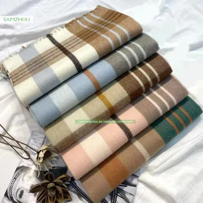 Viscose Plaid Scarf Soft Cashmere Women Shawl Winter with Tassel