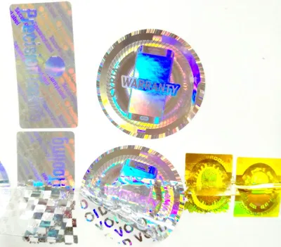 Factory Direct Hologram Laser Glossy/Matte Silver Polyester Void Label