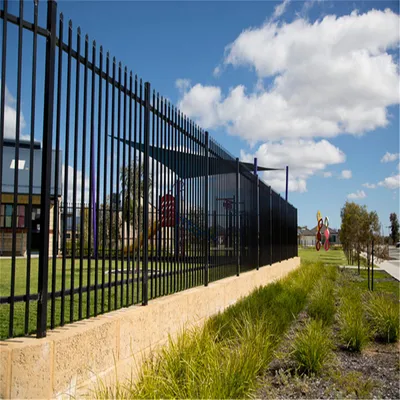 American Black Coated 5′ X8′ Spear Top Wrought Iron Steel Fence for Garden