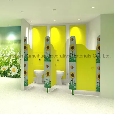 Good Quality HPL Sheets Toilet Partition Cubicle with Nylon Accessories