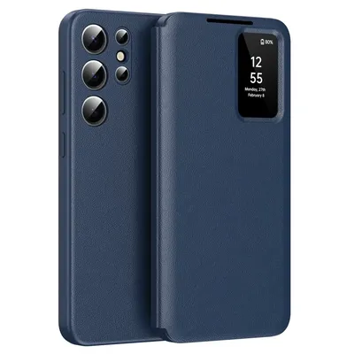 for Samsung Galaxy S25 Ultra Smart View Window Case Leather Phone Cover