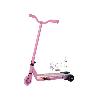 Interactive 12V 4.0ah Lead Acid Battery LED Flashing Pedals Brushless Hub Motor Kids Electric Scooter