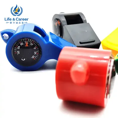 7 in 1 Green Mini Multifunction Hiking Camping Emergency Survival Whistle Outdoor Compass Outdoor Exploration Tools