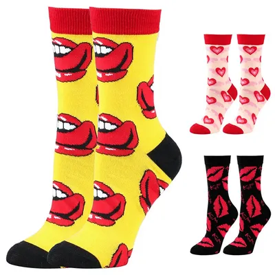 Valentine's Day Socks New Love Heart Middle Calf Cotton Socks Knitted Crew Gift Socks