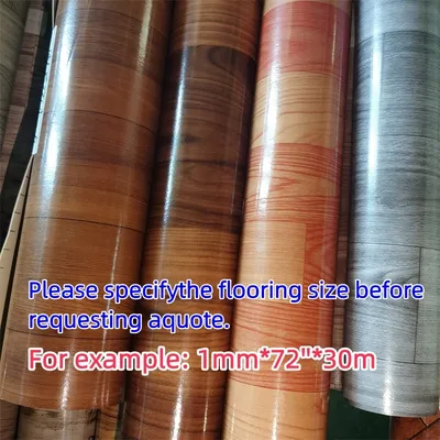 PVC Sponge Foam Flooring 1.0mm Thick Wood Grain Waterproof Plastic Carpet Roll Mat for Home Indoor Floor Covering Linoleum
