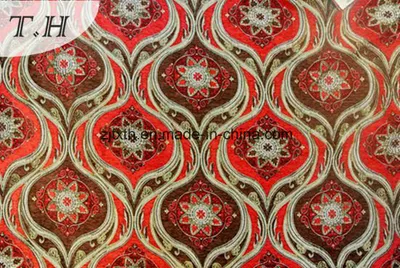 Big Red Festive Colors of Chenille Jacquard Fabric Foe Sofa by Chinese Munufactory