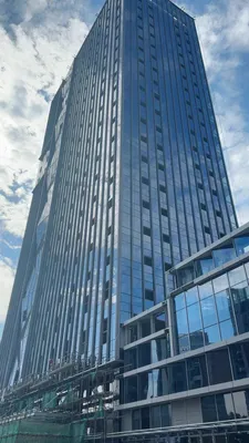 Undertake Commercial Building Steel Structure with Glass Wall Curtain