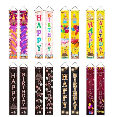 Outdoor Decorative Merry Christmas Couplet Flag Wall Door Hanging Banner for Party