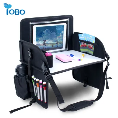 Car Seat Table Travel Tray for Kids Road Trip Activities Toddler Lap Desk Organizer for Carseat