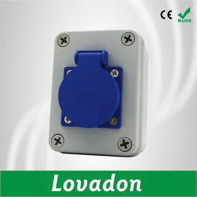 16A 250V IP54 Industrial Connector Female Interlocking Socket Outlet Box