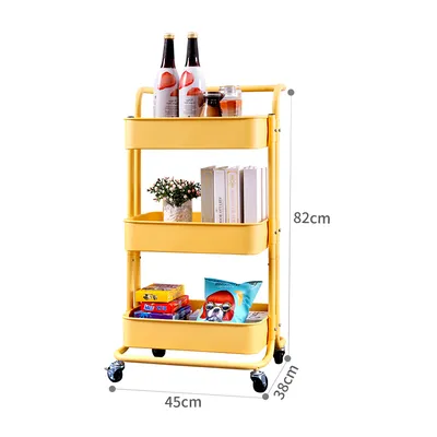 Qianxishelving Unit on 4'' Wheel Casters Metal Organizer Trolley Rack Bookshelf