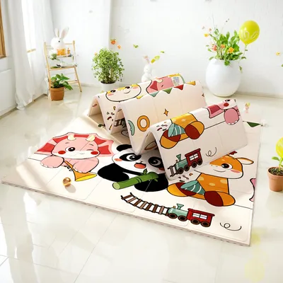 Lightweight Portable Baby Play Mat Double Sided Cartoon Toddler Activity Rug