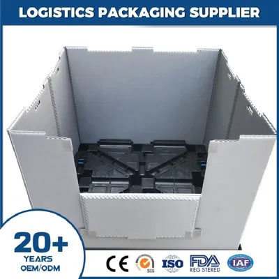 China Collapsible Foldable Plastic Pallet Box with 8 Lock Mechanism