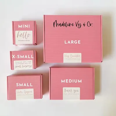 Wholesale Custom Logo Pink Color Cosmetic Corrugated Packaging Mailer Box Shipping Box Paper Box