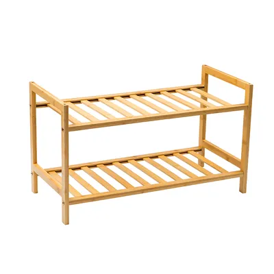 Living Room Furniture Two-Layer Bamboo Simple Design Shoe Rack