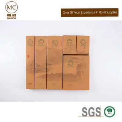 Eco Friendly Amenity Kit Luxury Hotel Amenities Set with Kraft Paper Box