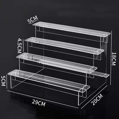 4 Tiers Assembled Multi-Functional Acrylic Ladder Display Storage Shelf