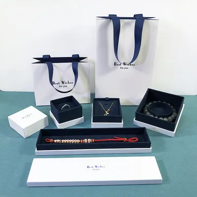 New Japanese-Style White Jewelry Box: Luxury Packaging and Storage Box for Rings, Pendants, and Bracelets