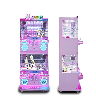 4 Player Game Coin Operated Plush Toy Mini Doll Claw Crane Machine