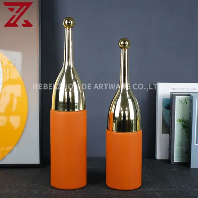 Luxury Home Decoration Accessories PU Leather Tabletop Ornaments for Table Centerpiece