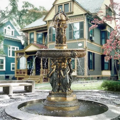 Classical Bronze Garden Fountain - Four Female Figures Outdoor Water Feature
