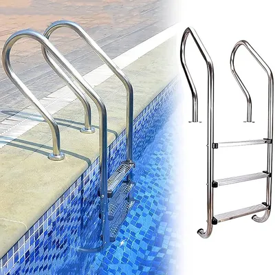 Rust-Resistant Safe Access Steps for Swimming Pools Stainless Steel Pool Ladder Flange Type Anchor Type Extra Length Pool Ladder