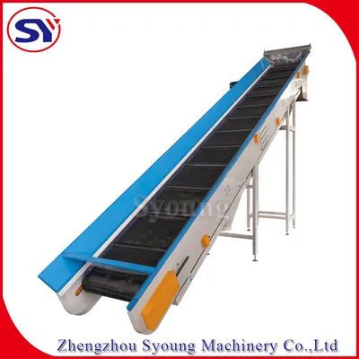Industrial Inclined Large Angle Corrugated Sidewall Plastic PVC Rubber Modular Belt Conveyor