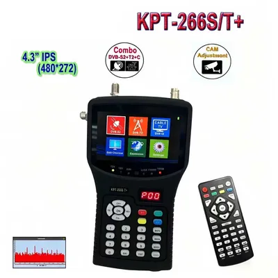 Kpt-266s/T+ Digital Satellite Finder H. 265 DVB Meter with Spectrum & CCTV Monitor