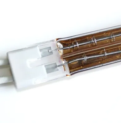 Twin Quartz IR Emitter Gold Plated Short Wave Halogen Tungsten Lamp