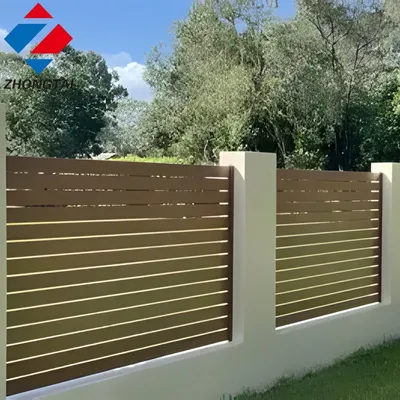 Sleek Contemporary Boundary Aluminum Alloy Privacy Slat Fence