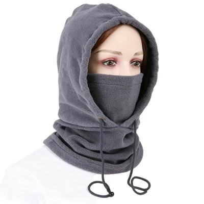 Balaclava Drawstring Windproof Winter Face Mask Warm Fleece Ski Mask Cold Weather Motorcycle Bike Cycling Neck Warmer
