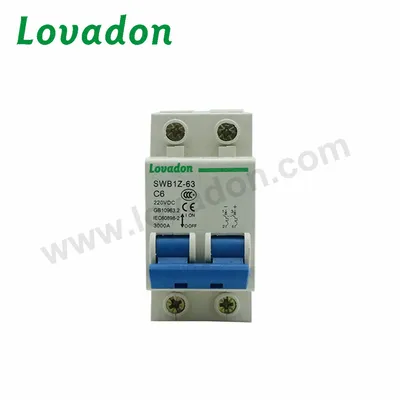 Lovadon 16A 25A MCB DC Circuit Breaker 2 Pole Swb1z-63 Electric Miniature Circuit Breaker