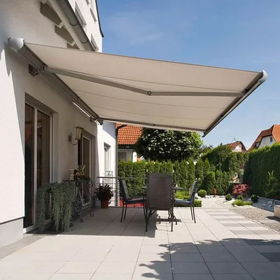 Electric Retractable Cassette Awning Motorized Awning Outdoor with LED Light for Patio
