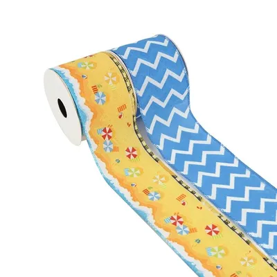Elegant Striped Wired Edge Ribbon for Seasonal Decor