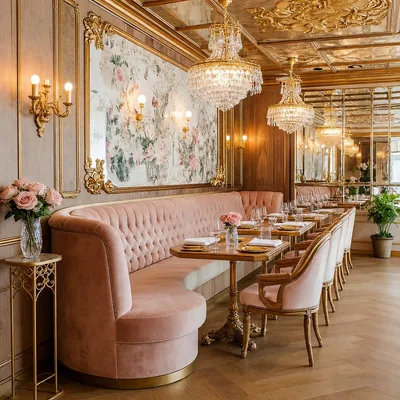 Modern Restaurant Pink Velvet Cafe Booth Chair with Metal Base Wooden Table for Banquet Restaurant Hotel Commercial Furniture